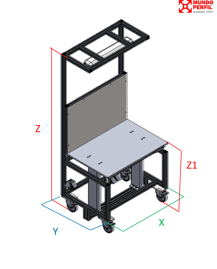 Mesa de trabajo industrial regulable en altura - Imagen 2