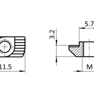 Tuerca martillo M4 ranura 6 medidas